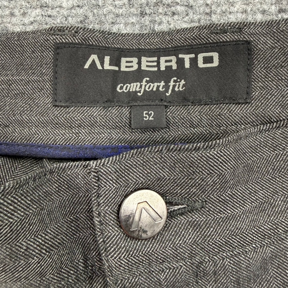 ALBERTO Men‎ Herringbone Comfort Fit Trousers Pants Size 36 Charcoal Gray - Picture 5 of 12